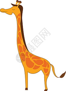 黄色长颈鹿矢量彩色插图创造力动物女性绘画背景图片
