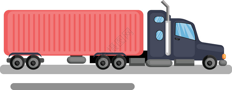 蓝色卡车长长的蓝色和粉红色鹦鹉卡车矢量图白色背面设计图片