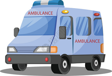 救护车白色背景上的 3D 矢量图高清图片