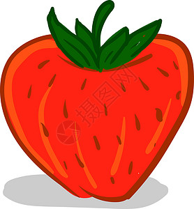 红色草莓卡通 矢量或颜色插图背景图片
