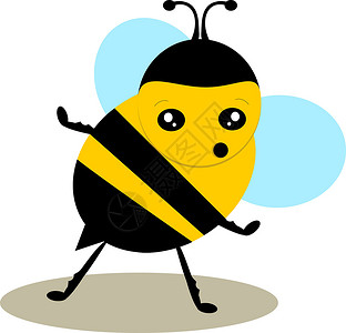 蜜蜂矢量颜色说明背景图片