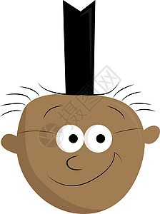 毕业礼帽装饰框一个戴黑帽子 矢量或颜色插图的男人插画