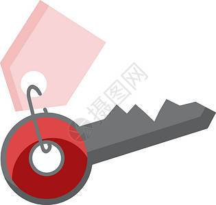 起动机带有密钥持有者 矢量或颜色插图的红色密钥设计图片
