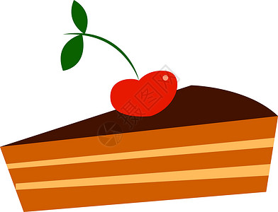 巧克力夹心派带有樱桃矢量或彩色插图的巧克力派设计图片