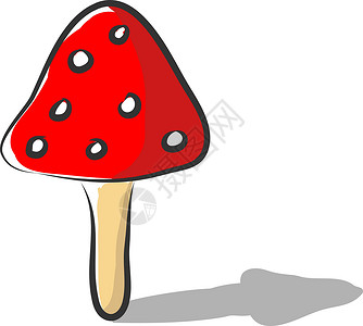 红色斑点蘑菇红色蘑菇 矢量或彩色插图插画