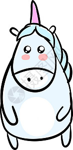 白色背景上的可爱独角兽插画矢量绘画神话卡通片插图喇叭星星彩虹婴儿艺术动物背景图片