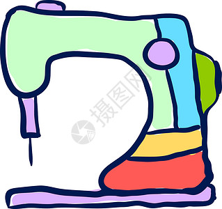 缝纫机图片色彩多彩的缝纫机 插图 白后腹瓜矢量插画