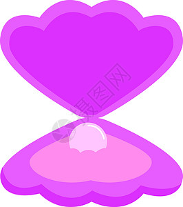 白色 backgrou 上带有的紫色贝壳插画