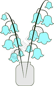 贝尔高姆花瓶中的贝尔花朵 插图 白底的矢量设计图片