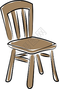 旧木椅 插图 白色背景的矢量背景图片