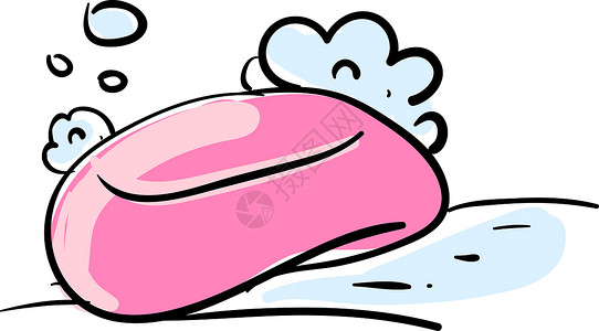 粉红肥皂绘制 插图 白底的矢量背景图片