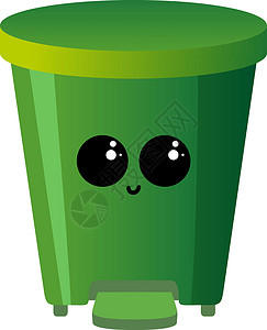 绿色回收箱 插图 白色背景的矢量背景图片