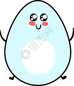 鸡蛋上的眼睛用眼睛 插图 白底矢量 来可爱的鸡蛋插画