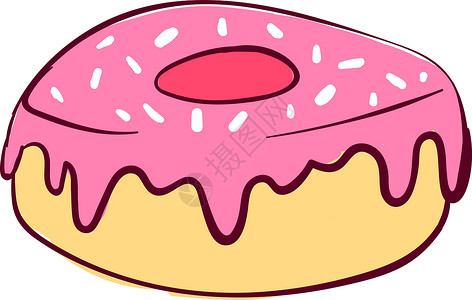 白底粉边甜粉甜甜圈 插图 白底的矢量插画
