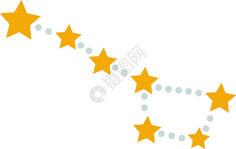 Ursa 主星座 插图 白色背景的矢量背景图片