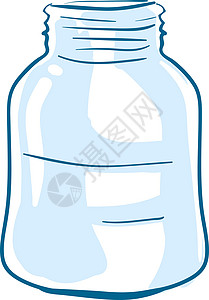 透明罐子空瓶子罐 插图 白色背景的矢量插画