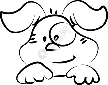 手绘动物小狗可爱的狗画 插图 白色背景的矢量设计图片