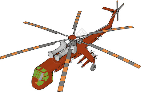 直升机一种旋翼飞行器或飞机矢量或颜色不适背景图片