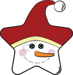 圣诞雪人垫和圣诞树帽矢量或颜色背景图片