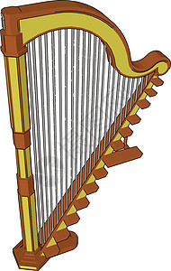 竖琴矢量或颜色插图的部件高清图片