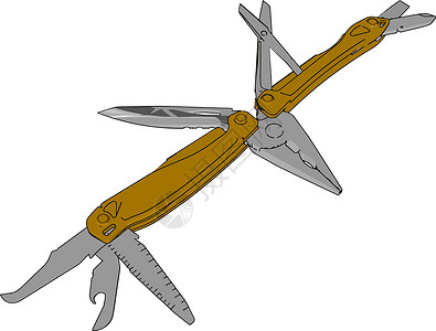 剥线钳多任务工具仪器矢量或彩色插图插画