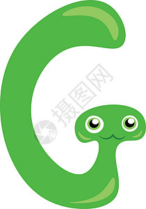 绿色蛇形绿色蛇形G字母表矢量或颜色插图背景图片