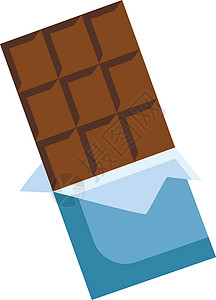 二合一巧克力棒矢量或彩色图案诱惑插图棕色甜点小吃食物营养可可牛奶活力插画