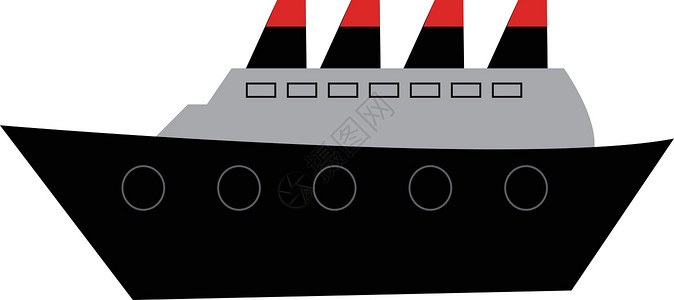登上泰坦尼克号的船上是少女航向矢量或彩色示意图插画