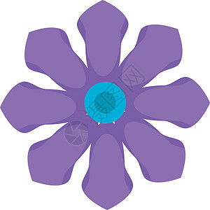 紫罗兰花瓣在白色背面绘制紫色花朵插图颜色矢量插画