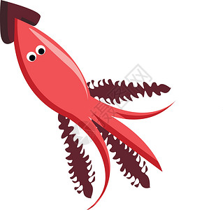 炸鱿鱼头一种软软的鱼肉动物 称为鱿鱼 通常以为自己享受插画