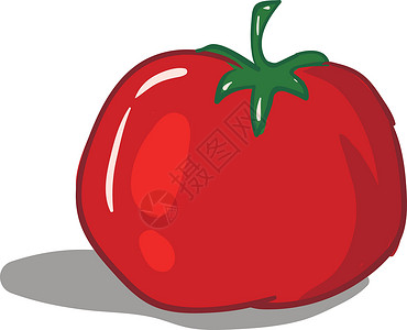 白色背景上的卡通红番茄矢量图解背景图片
