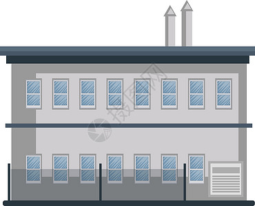 卡通白色建筑与蓝色屋顶矢量街道城市插图商业房屋房子建筑学背景图片