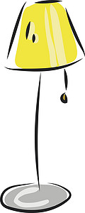 台灯黄色照明白色背景上的黄色台灯插图矢量插画