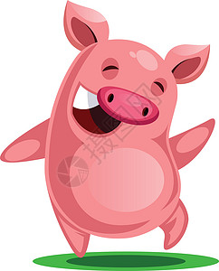 猪后肘中国新年猪快乐 白后腹角的中国新年说明矢量插画