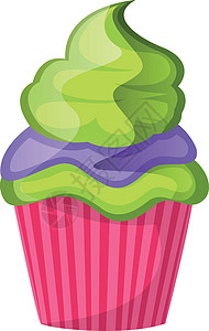 绿色纸杯蛋糕插画