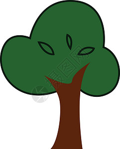 大绿树矢量或颜色插图背景图片