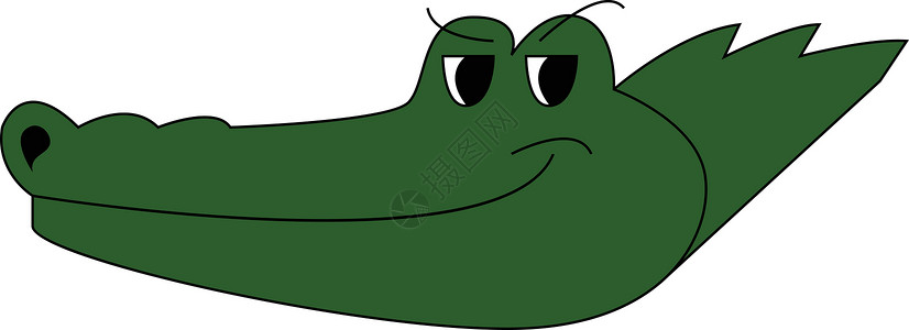 鳄鱼矢量图绿色鳄鱼在河中游泳矢量图或彩色插图插画