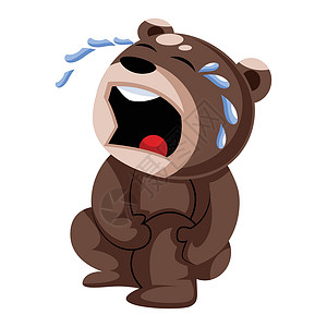 动物哭泣棕褐色泰迪熊受伤 膝盖向矢量插图设计图片