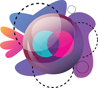 Raya 标志泡沫与匹配的颜色图形矢量图标错觉背景图片