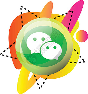 WeChat 标识和色彩多彩的图形矢量图标插图背景图片