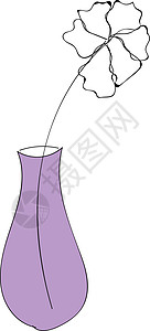紫花瓶中的鲜花背景图片