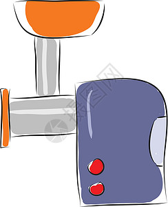 白色背景上的蓝色绞肉机插图矢量背景图片
