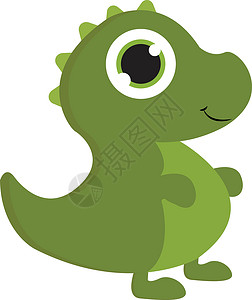 绿色的恐龙绿色恐龙婴儿矢量或颜色插图设计图片