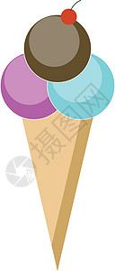 冰淇淋圆锥矢量或彩色图案背景图片
