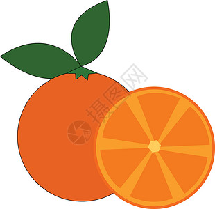新鲜橙汁矢量或彩色图案果汁插图营养橙子饮食水果食物绘画背景图片