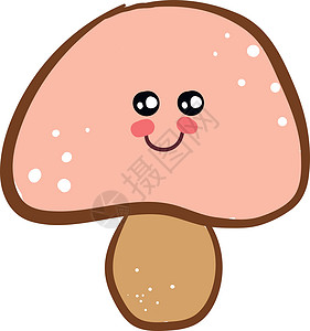 可爱蘑菇矢量或颜色插图的 Emoji高清图片