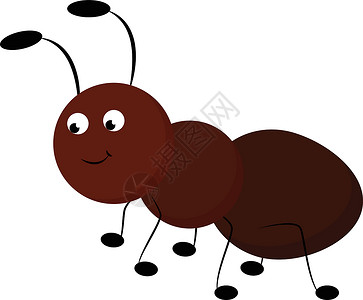笑脸褐蚂蚁矢量或颜色插图的食道背景图片