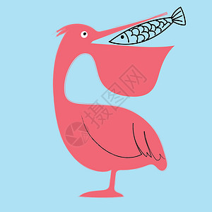 一只粉红琵鹭鸟的肖像 它把头转向 tr插画