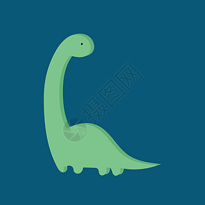 蓝色背景矢量或 col 上的绿色恐龙肖像背景图片
