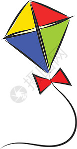 色彩多彩的风筝/门外游戏矢量或颜色插图背景图片